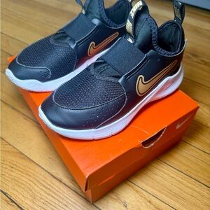 Nike Kids Sneakers in Black with Gold Accents-Size 13c
